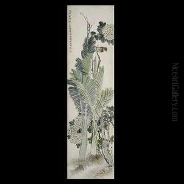 Bird And Plants, Hanging Scroll - view 1