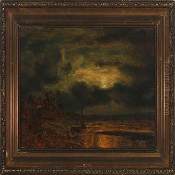 Coastal Scene At Moonlight - view 1