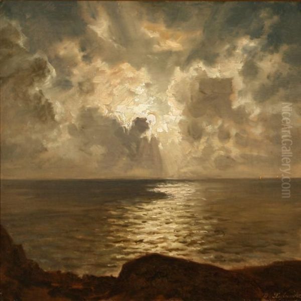 Coastal Scene At Moonlight - view 1
