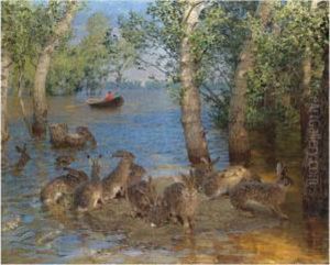 Hares In A Flood