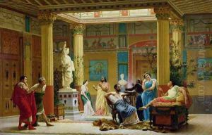 A Performance of 'The Fluteplayer' in the 'Roman' house of Prince Napoleon III, 1861 by Gustave Clarence Rodolphe Boulanger