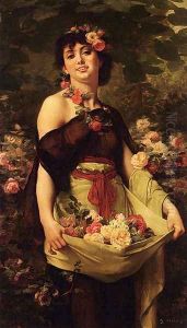 The Flower Girl by Gustave Clarence Rodolphe Boulanger