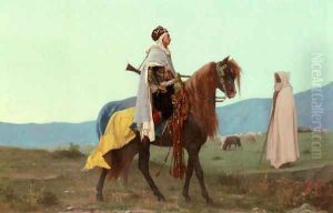 An Arab Horseman by Gustave Clarence Rodolphe Boulanger