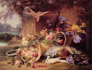 Elegant Still Life with Flowers by Eugene Bidau