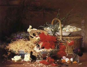 Still Life with Chicks and a Plate of Eggs