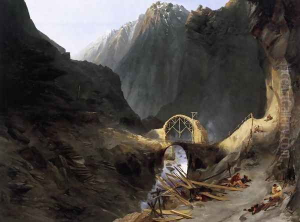 Building the Devil's Bridge 1833 - view 1