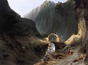 Building the Devil's Bridge 1833 by Karl Blechen