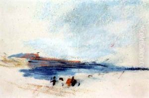A Bay, with Blue Water and Figures in the foreground Victoria by Hercules Brabazon Brabazon