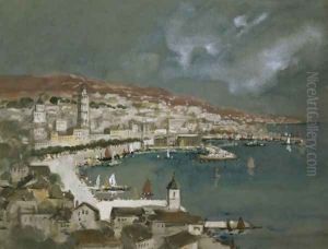 The Harbour of Split, Croatia by Hercules Brabazon Brabazon