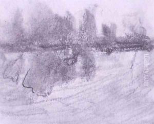 A Group of Trees Reflected in Water by Hercules Brabazon Brabazon