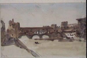 The Ponte Vecchio, Florence by Hercules Brabazon Brabazon