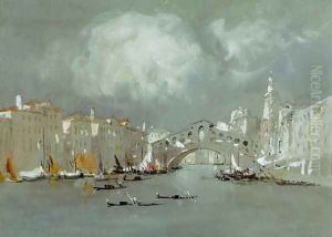 The Rialto Bridge, Venice by Hercules Brabazon Brabazon