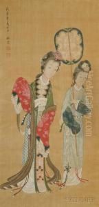 An Elegant Ladywith Her Attendant