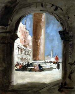 The Column of St.Mark's, Venice by Hercules Brabazon Brabazon