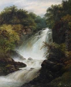 Wooded Waterfall by George B. Yarnold