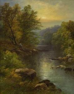 Angler In Flusslandschaft