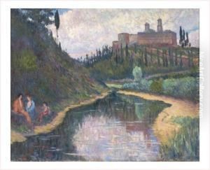 Paysage A La Riviere by Edmond Yarz