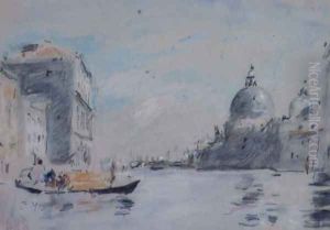 The Grand Canal and Church of Santa Maria della Salute, Venice by Hercules Brabazon Brabazon