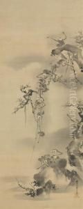 Gibbons Grasping At The Reflected Moon by Kano Yasunobu