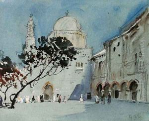 Figures in a North African town by Hercules Brabazon Brabazon