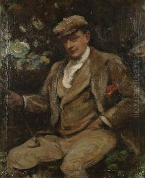 Portrait Of A Gentleman Wearing Riding Breeches. - view 1