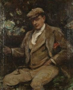 Portrait Of A Gentleman Wearing Riding Breeches by Frederic Yates