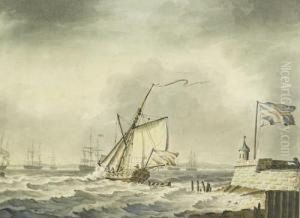 South Bastion Of Southsea Castle And Distant View Of Spithead by Lieutenant Thomas Yates