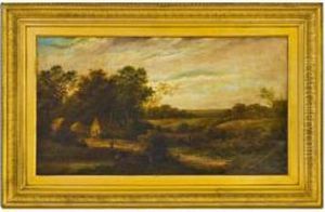 Landscape With Fisherman By A Bridge by William Henry Yates