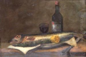 Nature Morte Au Plat De Poisson by Garabet Yazmadjian