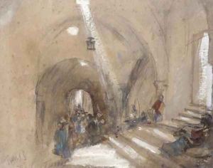 A Tunis bazaar by Hercules Brabazon Brabazon