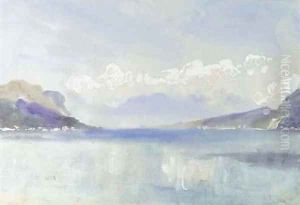A lakeland landscape by Hercules Brabazon Brabazon