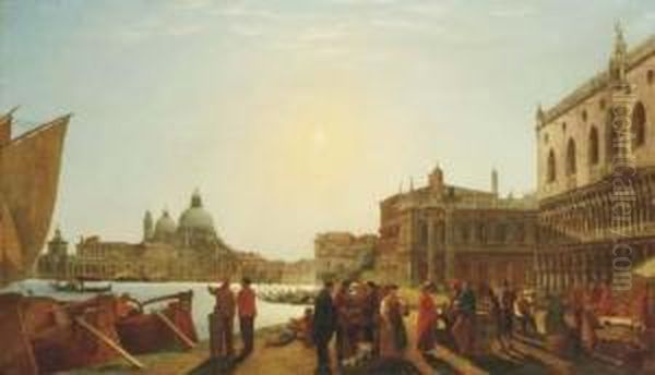 A Venetian View With Figures On A Quay - view 1