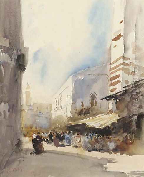 A street scene in Cairo by Hercules Brabazon Brabazon