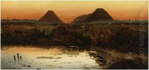 Atardecer Con Piramides by Ygnacio Alcerreca Y Comonfort