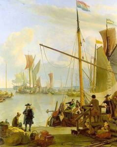 View From The Mussel Pier In Amsterdam 1673 by Ludolf Backhuysen