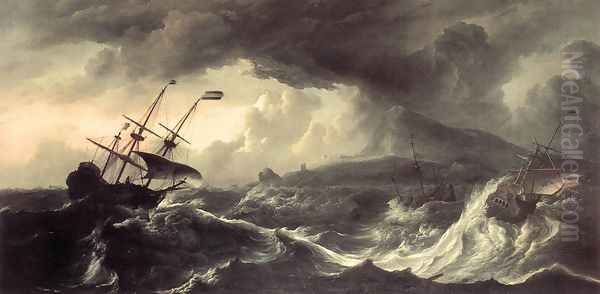 Ships Running Aground In A Storm 1690s - view 1