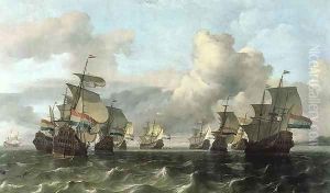 The Dutch Fleet of the India Company 1675 by Ludolf Backhuysen