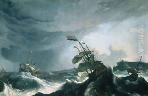 Ships in Distress in a Heavy Storm by Ludolf Backhuysen