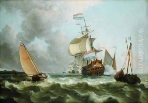 The Warship Hollandia in Full Sail by Ludolf Backhuysen