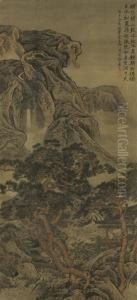 Playing Qin In The Pine Forest by Li Yin