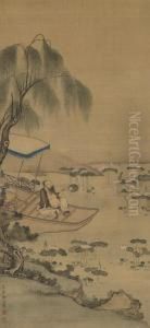 Scholar Beside Lotus Pond