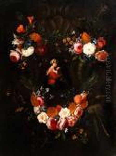 Madonna Mit Dem Kind In Einemblutenkranz - view 1