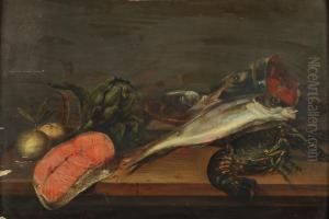 Nature Morte Aux Poissons Et Artichauts by Frans Ykens