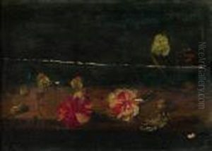 etude De Fleurs Et D'insectes Sur Un Entablement by Frans Ykens