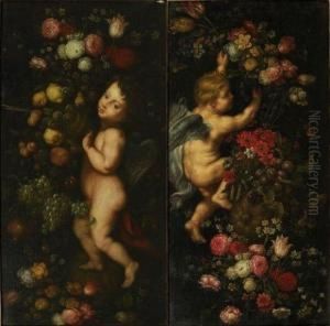 Putti Et Fleurs