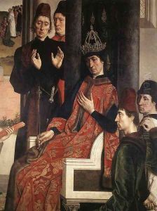 The Ordeal by Fire (detail 4) c. 1460 by Dieric the Elder Bouts
