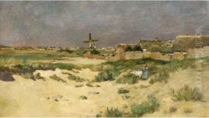 Landscape With A Peasant And Windmill by Edmond Charles Joseph Yon