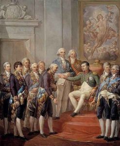 Napoleon Proclaims the Constitution of the Duchy of Warsaw by Marcello Bacciarelli