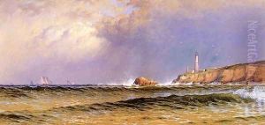 Coastal Scene with Lighthouse by Alfred Thompson Bricher