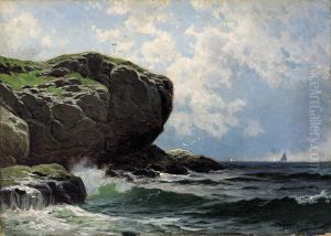 Rocky Head with Sailboats in Distance by Alfred Thompson Bricher